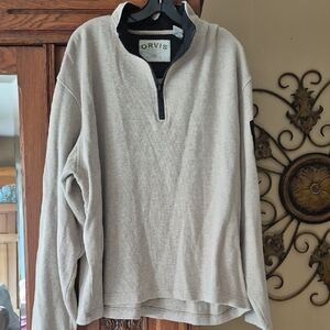 Orvis Men's Beige Zip-Up Sweater